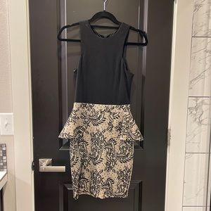 Bebe - black peplum dress, size small